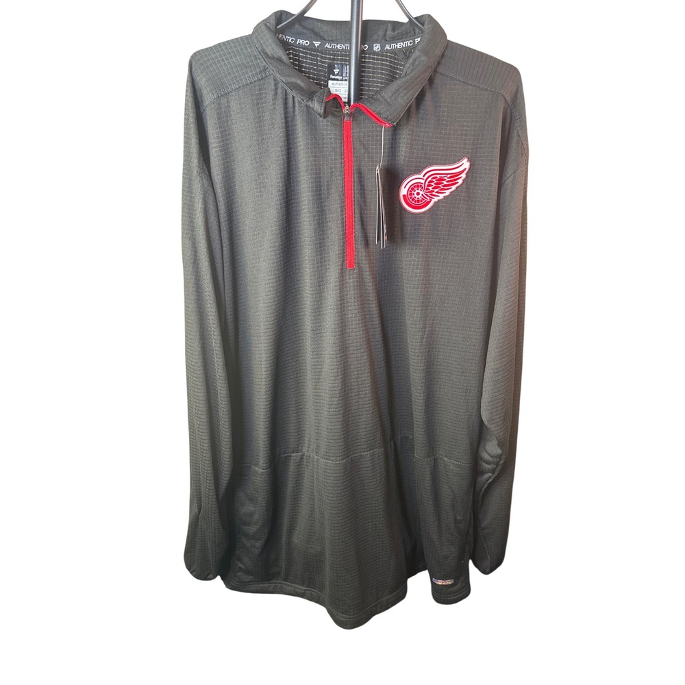 Fanatics Detroit Red Wings Authentic Pro Quarter Zip Pullover Jacket Black 2XLT